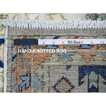 Load image into Gallery viewer, 2&#39;7&quot;x9&#39;8&quot; Chiffon White, Aryana Collection, All Over Caucasian Gul Motifs, High Mountain Wool, Hand Knotted, Vegetable Dyes, Runner, Oriental Rug FWR123792