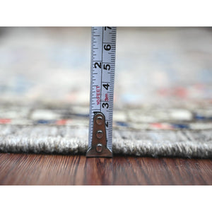 3'x4'10" Sonic Gray, Aryana Grade, Caucasian Inspired Antiqued Design, High Mountain Wool, Hand Knotted, Vegetable Dyes, Oriental Rug FWR123798