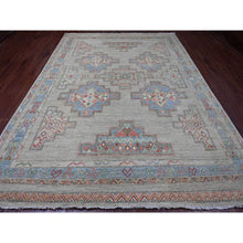 Load image into Gallery viewer, 8&#39;8&quot;x11&#39;8&quot; Bone White, Peshawar With Berber Influence, Geometric Design, Denser Weave, High Mountain Wool, Hand Knotted, Oriental Rug FWR123816