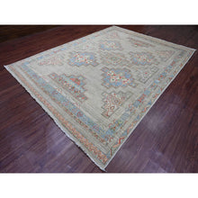 Load image into Gallery viewer, 8&#39;8&quot;x11&#39;8&quot; Bone White, Peshawar With Berber Influence, Geometric Design, Denser Weave, High Mountain Wool, Hand Knotted, Oriental Rug FWR123816