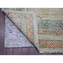 Load image into Gallery viewer, 8&#39;8&quot;x11&#39;8&quot; Bone White, Peshawar With Berber Influence, Geometric Design, Denser Weave, High Mountain Wool, Hand Knotted, Oriental Rug FWR123816