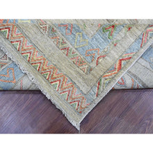 Load image into Gallery viewer, 8&#39;8&quot;x11&#39;8&quot; Bone White, Peshawar With Berber Influence, Geometric Design, Denser Weave, High Mountain Wool, Hand Knotted, Oriental Rug FWR123816