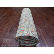 Load image into Gallery viewer, 8&#39;8&quot;x11&#39;8&quot; Bone White, Peshawar With Berber Influence, Geometric Design, Denser Weave, High Mountain Wool, Hand Knotted, Oriental Rug FWR123816