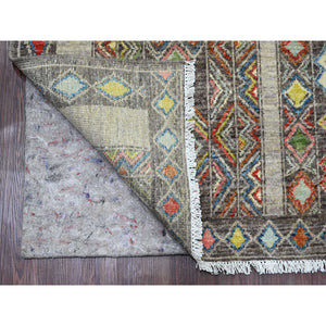 8'1"x9'6" Carbon Gray, Intricate Geometric Design, Berber Influence, Denser Weave, High Mountain Wool, Hand Knotted, Oriental Rug FWR123822