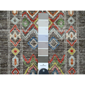 8'1"x9'6" Carbon Gray, Intricate Geometric Design, Berber Influence, Denser Weave, High Mountain Wool, Hand Knotted, Oriental Rug FWR123822