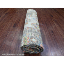 Load image into Gallery viewer, 8&#39;1&quot;x9&#39;6&quot; Carbon Gray, Intricate Geometric Design, Berber Influence, Denser Weave, High Mountain Wool, Hand Knotted, Oriental Rug FWR123822