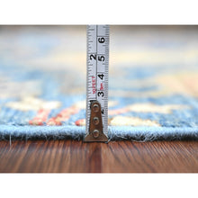 Load image into Gallery viewer, 2&#39;10&quot;x23&#39;6&quot; Bayern Blue, Afghan Peshawar with Birds of Paradise Design, Soft Wool, Natural Dyes, Hand Knotted, XL Runner, Oriental Rug FWR123828