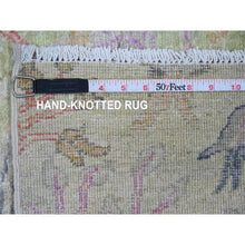 Load image into Gallery viewer, 2&#39;7&quot;x11&#39;9&quot; Mint Green, Afghan Peshawar with Birds of Paradise Design, Hand Knotted, Soft Wool, Vegetable Dyes, Runner, Oriental Rug FWR123840