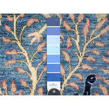 Load image into Gallery viewer, 3&#39;1&quot;x21&#39;2&quot; Bayern Blue, Afghan Peshawar with Birds of Paradise Design, Hand Knotted, Soft Wool, Vegetable Dyes, XL Runner, Oriental Rug FWR123852