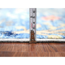 Load image into Gallery viewer, 3&#39;1&quot;x21&#39;2&quot; Bayern Blue, Afghan Peshawar with Birds of Paradise Design, Hand Knotted, Soft Wool, Vegetable Dyes, XL Runner, Oriental Rug FWR123852