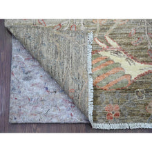 Load image into Gallery viewer, 2&#39;9&quot;x15&#39;9&quot; Medium Brown, Hand Knotted, Afghan Peshawar With Birds Of Paradise Design, Vegetable Dyes, Soft Wool, Xl Runner, Oriental Rug FWR123858