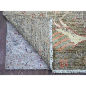 2'9"x15'9" Medium Brown, Hand Knotted, Afghan Peshawar With Birds Of Paradise Design, Vegetable Dyes, Soft Wool, Xl Runner, Oriental Rug FWR123858