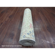 Load image into Gallery viewer, 2&#39;6&quot;x9&#39;9&quot; Pistachio Green, Afghan Peshawar with Birds of Paradise Design, Vegetable Dyes, Hand Knotted, Soft Wool, Runner, Oriental Rug FWR123864