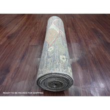 Load image into Gallery viewer, 2&#39;9&quot;x15&#39;8&quot; Faded Brown, Afghan Peshawar With Birds Of Paradise Design, 100% Soft Wool, Natural Dyes, Hand Knotted, Xl Runner, Oriental Rug FWR123870