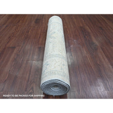 Load image into Gallery viewer, 2&#39;9&quot;x9&#39;10&quot; Pristine White, Peshawar With Heriz All Over Design, High Mountain Wool, Densely Woven, Hand Knotted, Runner, Oriental Rug FWR123882