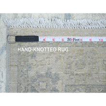Load image into Gallery viewer, 2&#39;9&quot;x9&#39;10&quot; Pristine White, Peshawar with Heriz All Over Design, High Mountain Wool, Densely Woven, Hand Knotted, Runner, Oriental Rug FWR123882