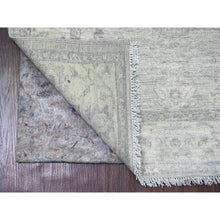 Load image into Gallery viewer, 2&#39;8&quot;x10&#39; Cloud Gray, Washed Out Peshawar with Heriz All Over Design, High Mountain Wool, Densely Woven, Hand Knotted, Runner, Oriental Rug FWR123894