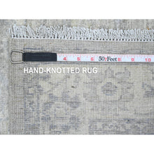 Load image into Gallery viewer, 2&#39;8&quot;x10&#39; Cloud Gray, Washed Out Peshawar With Heriz All Over Design, High Mountain Wool, Densely Woven, Hand Knotted, Runner, Oriental Rug FWR123894