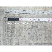 Load image into Gallery viewer, 2&#39;4&quot;x29&#39;3&quot; Whisper White, Peshawar with Heriz All Over Design, Densely Woven, High Mountain Wool, Hand Knotted, XL Runner, Oriental Rug FWR123900