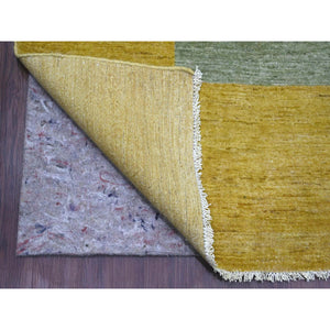 9'1"x12'5" Sage Green, Chinese Art Deco Inspired Peshawar, Hand Knotted, Natural Dyes, 100% Wool, Oriental Rug FWR123930
