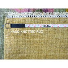 Load image into Gallery viewer, 9&#39;1&quot;x12&#39;5&quot; Sage Green, Chinese Art Deco Inspired Peshawar, Hand Knotted, Natural Dyes, 100% Wool, Oriental Rug FWR123930
