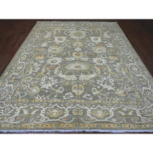 Load image into Gallery viewer, 9&#39;4&quot;x10&#39;9&quot; Khaki Brown with Touches of Gold, Peshawar with Ziegler Mahal All Over Design, High Mountain Wool, Vegetable Dyes, Hand Knotted, Squarish, Oriental Rug FWR123942