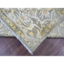 Load image into Gallery viewer, 9&#39;4&quot;x10&#39;9&quot; Khaki Brown with Touches of Gold, Peshawar with Ziegler Mahal All Over Design, High Mountain Wool, Vegetable Dyes, Hand Knotted, Squarish, Oriental Rug FWR123942