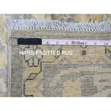 Load image into Gallery viewer, 9&#39;4&quot;x10&#39;9&quot; Khaki Brown with Touches of Gold, Peshawar with Ziegler Mahal All Over Design, High Mountain Wool, Vegetable Dyes, Hand Knotted, Squarish, Oriental Rug FWR123942