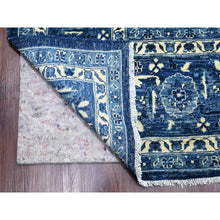 Load image into Gallery viewer, 10&#39;x13&#39;10&quot; Denim Blue, Peshawar Serapi Heriz Revival, High Mountain Ghazni Wool, Hand Knotted, Soft Pile, Denser Weave, Oriental Rug FWR123948