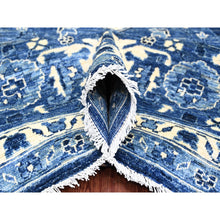 Load image into Gallery viewer, 10&#39;x13&#39;10&quot; Denim Blue, Peshawar Serapi Heriz Revival, High Mountain Ghazni Wool, Hand Knotted, Soft Pile, Denser Weave, Oriental Rug FWR123948