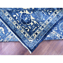 Load image into Gallery viewer, 10&#39;x13&#39;10&quot; Denim Blue, Peshawar Serapi Heriz Revival, High Mountain Ghazni Wool, Hand Knotted, Soft Pile, Denser Weave, Oriental Rug FWR123948