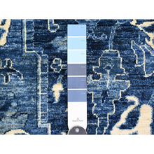 Load image into Gallery viewer, 10&#39;x13&#39;10&quot; Denim Blue, Peshawar Serapi Heriz Revival, High Mountain Ghazni Wool, Hand Knotted, Soft Pile, Denser Weave, Oriental Rug FWR123948