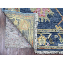 Load image into Gallery viewer, 2&#39;9&quot;x8&#39;6&quot; Bayern Blue, Afghan Angora Oushak With Floral Pattern, Veggie Dyes, Hand Knotted, 100% Wool, Runner, Oriental Rug FWR123972