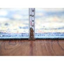 Load image into Gallery viewer, 2&#39;9&quot;x8&#39;6&quot; Bayern Blue, Afghan Angora Oushak With Floral Pattern, Veggie Dyes, Hand Knotted, 100% Wool, Runner, Oriental Rug FWR123972