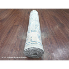 Load image into Gallery viewer, 2&#39;9&quot;x9&#39;2&quot; Misty Gray, Hand Knotted, Afghan Angora Oushak With All Over Pattern, Veggie Dyes, 100% Wool, Runner, Oriental Rug FWR123978