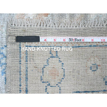 Load image into Gallery viewer, 2&#39;9&quot;x9&#39;2&quot; Misty Gray, Hand Knotted, Afghan Angora Oushak With All Over Pattern, Veggie Dyes, 100% Wool, Runner, Oriental Rug FWR123978