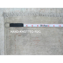 Load image into Gallery viewer, 2&#39;10&quot;x9&#39;7&quot; Daisy White, Afghan Angora Oushak with All Over Pattern, Hand Knotted, Natural Dyes, 100% Wool, Runner, Oriental Rug FWR123990