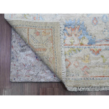 Load image into Gallery viewer, 2&#39;7&quot;x16&#39;8&quot; Oyster White, Afghan Angora Oushak With Serrated Leaf Design, Hand Knotted, Veggie Dyes, 100% Wool, Xl Runner, Oriental Rug FWR124014