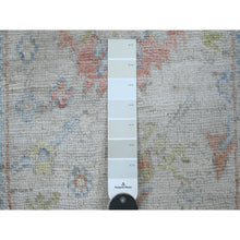 Load image into Gallery viewer, 2&#39;7&quot;x16&#39;8&quot; Oyster White, Afghan Angora Oushak With Serrated Leaf Design, Hand Knotted, Veggie Dyes, 100% Wool, Xl Runner, Oriental Rug FWR124014