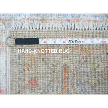 Load image into Gallery viewer, 2&#39;7&quot;x16&#39;8&quot; Oyster White, Afghan Angora Oushak With Serrated Leaf Design, Hand Knotted, Veggie Dyes, 100% Wool, Xl Runner, Oriental Rug FWR124014