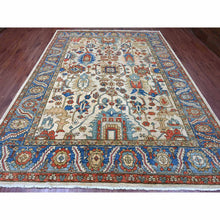 Load image into Gallery viewer, 9&#39;1&quot;x11&#39;9&quot; Linen White, Aryana Collection, Peshawar with Heriz All Over Design, High Mountain Wool, Densely Woven, Hand Knotted, Vegetable Dyes, Oriental Rug FWR124020