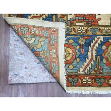 Load image into Gallery viewer, 9&#39;1&quot;x11&#39;9&quot; Linen White, Aryana Collection, Peshawar with Heriz All Over Design, High Mountain Wool, Densely Woven, Hand Knotted, Vegetable Dyes, Oriental Rug FWR124020