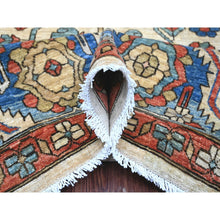 Load image into Gallery viewer, 9&#39;1&quot;x11&#39;9&quot; Linen White, Aryana Collection, Peshawar with Heriz All Over Design, High Mountain Wool, Densely Woven, Hand Knotted, Vegetable Dyes, Oriental Rug FWR124020