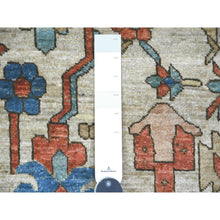 Load image into Gallery viewer, 9&#39;1&quot;x11&#39;9&quot; Linen White, Aryana Collection, Peshawar with Heriz All Over Design, High Mountain Wool, Densely Woven, Hand Knotted, Vegetable Dyes, Oriental Rug FWR124020