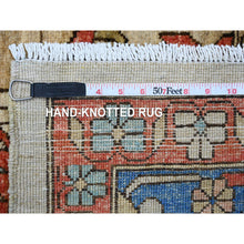 Load image into Gallery viewer, 9&#39;1&quot;x11&#39;9&quot; Linen White, Aryana Collection, Peshawar with Heriz All Over Design, High Mountain Wool, Densely Woven, Hand Knotted, Vegetable Dyes, Oriental Rug FWR124020
