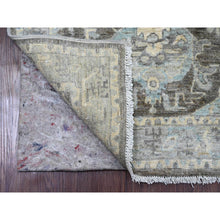 Load image into Gallery viewer, 2&#39;6&quot;x9&#39;7&quot; Ash Gray, Peshawar With Ziegler Mahal Dragon Design, Hand Knotted, High Mountain Wool, Denser Weave, Runner, Oriental Rug FWR124026