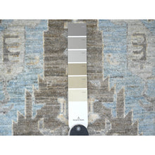 Load image into Gallery viewer, 2&#39;6&quot;x9&#39;7&quot; Ash Gray, Peshawar with Ziegler Mahal Dragon Design, Hand Knotted, High Mountain Wool, Denser Weave, Runner, Oriental Rug FWR124026