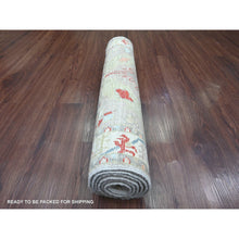 Load image into Gallery viewer, 2&#39;6&quot;x6&#39; Dark Vanilla Brown and Green, Aryana Collection, Heriz with Dragon Design, Vegetable Dyes, High Mountain Wool, Hand Knotted, Runner, Oriental Rug FWR124050