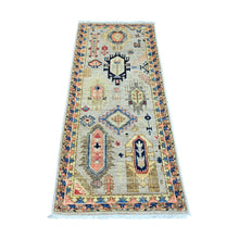 Load image into Gallery viewer, 2&#39;6&quot;x5&#39;9&quot; Medium Gray, Aryana Grade, All Over Caucasian Gul Motifs, Vegetable Dyes, High Mountain Wool, Hand Knotted, Runner, Oriental Rug FWR124056