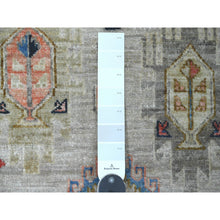 Load image into Gallery viewer, 2&#39;6&quot;x5&#39;9&quot; Medium Gray, Aryana Grade, All Over Caucasian Gul Motifs, Vegetable Dyes, High Mountain Wool, Hand Knotted, Runner, Oriental Rug FWR124056